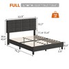 Whizmax Twin Size Bed Frame with Adjustable Headboard, Linen Upholstered Platform Bed Frame with Wooden Slats Support, Mattress Foundation, Gray - image 2 of 4