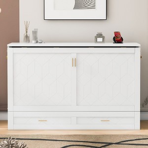 Queen Size Murphy Bed with Drawer and USB Ports - 1 of 4