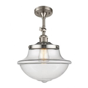 Innovations Lighting Oxford 1 - Light Semi-Flush Mount in  Brushed Satin Nickel - 1 of 1