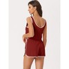cheibear Women's Summer Ribbed Crop Sleeveless Tank Top and Shorts Lounge Pajamas Sets - 4 of 4