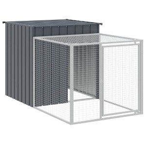 vidaXL Chicken Cage Anthracite Galvanized Steel Large Durable - Anthracite 43.3" x 79.1" x 43.3" - 1 of 4