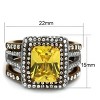 Slickblue Two-Tone IP Light Coffee Stainless Steel Ring with Topaz Cubic Zirconia, Size 5-10 - 2 of 4