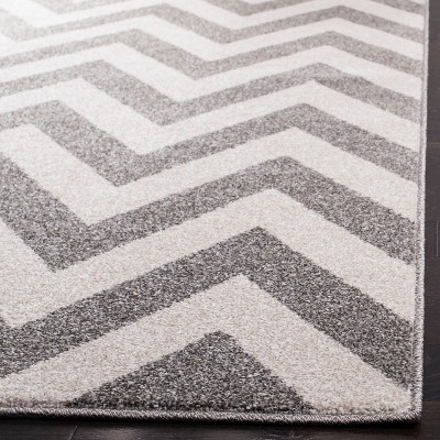 Reversible Chevron Dark Grey/Beige Hand-Knotted 3' x 5' Area Rug
