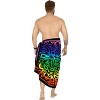 LA LEELA Men's Sarong Wrap Swim Beach Cover Up One Size Neon Abstract - 4 of 4