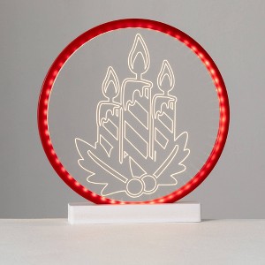 13"H Sullivans Christmas LED Candle Ring, Red, Indoor Christmas Decor - 1 of 4