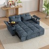 TiramisuBest 65" 3 in 1 Folding Convertible Sofa Bed, Couch Sofa with Pull out Bed, Modern Sofa with Swivel Side Table for Living Room, Black - 4 of 4