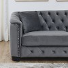 Kumasinova Modern Chesterfield Velvet Sofa,Couch with Tufted Backrest,Nailhead Trim,2 Removable Cushions,Upholstered Sofa for Living Room,Apartment - 4 of 4