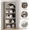 Arched Bookcase 5 Shelf Bookshelf 68.7" Tall Bookcase Farmhouse Curved Storage Rack Wooden Bookshelves for Home Office, Living Room - 3 of 4