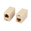 Plastic RJ11 8P4C Female/Female Telephone Cable Inline Connector Beige 5 Pcs - 3 of 4