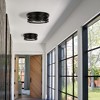DORESshop 11 in. 2-Light Black Farmhouse Flush Mount with Drum Metal Cage Shade for Entryway Bedroom(2-Pack) - 3 of 4