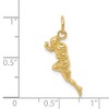 Black Bow Jewelry 14k Yellow Gold 2D Football Player Charm or Pendant, 7 x 26mm - 3 of 4