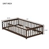 Kumasinova Kids Floor Bed with Safety Guardrails,Twin Rubber Wood Platform Bed with Slats for Boys,Girls,Teens,No Box Spring Needed - 3 of 4