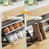 Acekool Rattan Shoe Cabinet with 3 Flip Drawers, 1 Top Drawer & 4 Adjustable Shelves, Compact Entryway Organizer with Metal Legs and Anti-Tip Device - 4 of 4