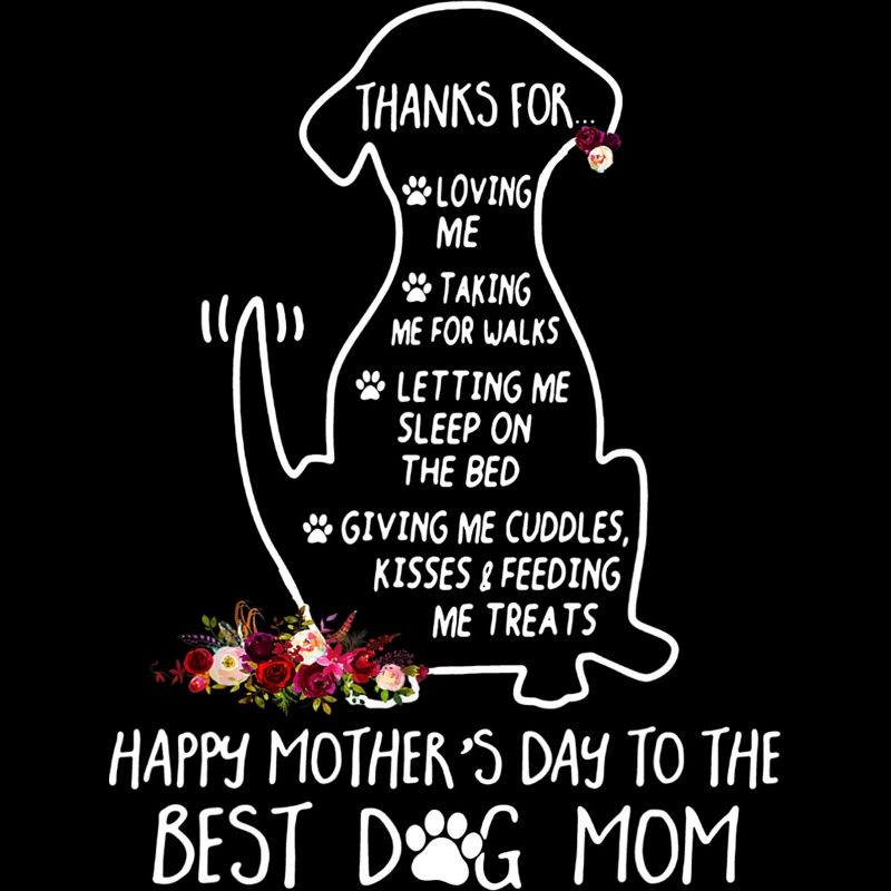 Women's Design By Humans Happy Mothers Day Best Dog Mom Thanks By MiuMiuShop Racerback Tank Top, 2 of 3