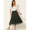 INSPIRE CHIC Women's Floral Elastic Waist Tiered Ruffle Boho Midi Skirts - 2 of 4