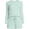 Lands' End Women's Cozy Brushed Rib 2 Piece Pajama Set - Long Sleeve Top and Shorts - 3 of 3