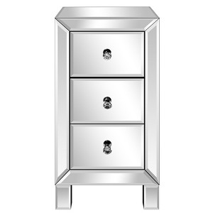 Karl Home 3-Drawer Silver MDF 11.81in. W Nightstands - 1 of 4