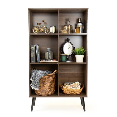 55 24 Bookcase With Adjustable Shelving Dark Wood Black Humble Crew   GUEST Eadc9ce0 600e 4fb4 A625 12871cca813a