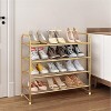Simple Trending 4-Tier Stackable Shoe Rack Golden Yellow - 2 of 4