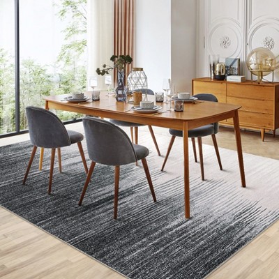 8x10FT Modern Washable Area Rug for Living Room, Abstract Floor Rug with Non Slip Backing, Low Pile Stain Resistant Indoor Carpet for Dorm