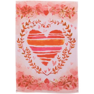 Northlight Watercolor Heart Valentine's Day Outdoor Garden Flag 18" x 12.5"