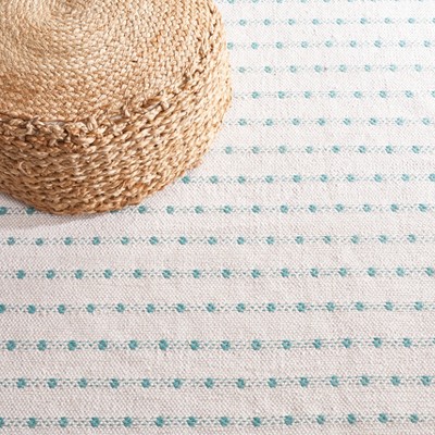 Ivory Cotton Coastal Charm 6' Square Handwoven Rug