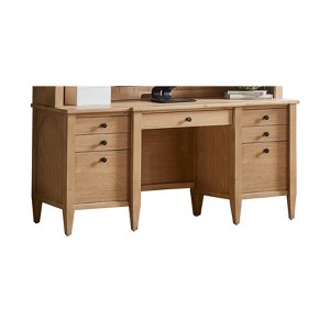 Martin Furniture Modern Wood Credenza Wood Office Desk Laurel Collection Light Brown: Executive Style, No Assembly Required, Metal Hardware - 1 of 4