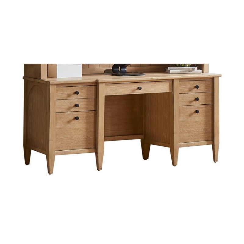 Modern Wood Credenza Wood Office Desk Laurel Collection Light Brown - Martin Furniture, 1 of 16