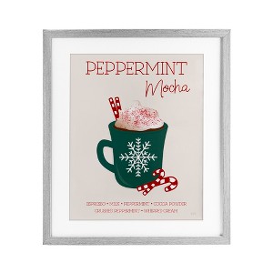 Stupell Industries Peppermint Mocha Seasonal Drink Framed Print Under Glass Art - 1 of 4