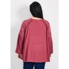 Avenue Women's Plus Size Marcie Lace Yoke Long Sleeve Top - 3 of 4
