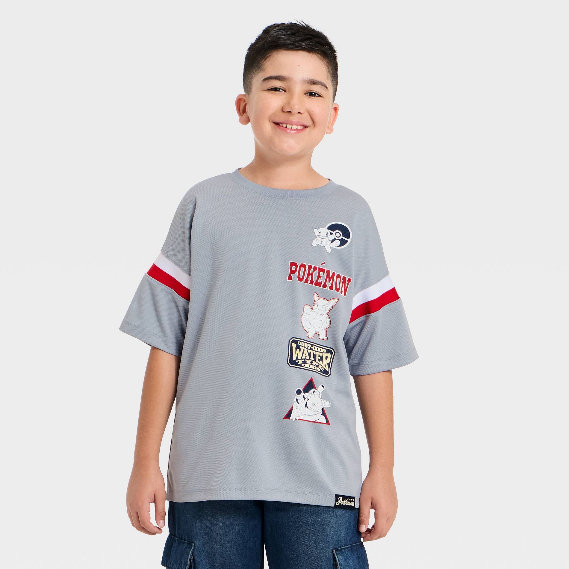 Boys' Pokemon Short Sleeve Oversized Graphic T-Shirt - Gray