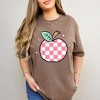 Simply Sage Market Women's Checkered Apple Stars Short Sleeve Garment Dyed Tee - 2 of 4