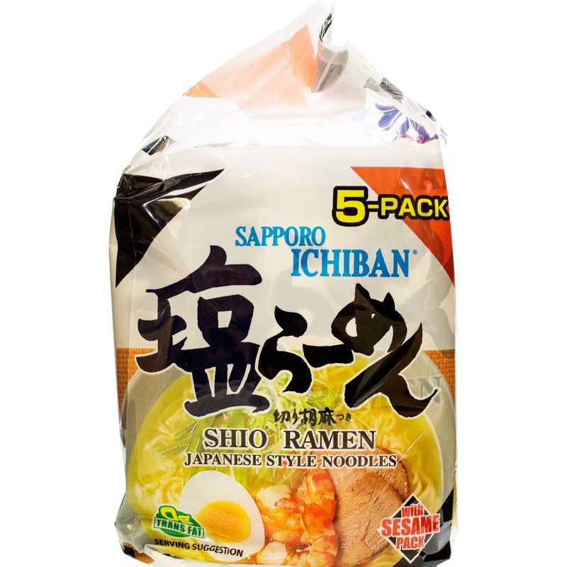Sapporo Ichiban Shio Ramen Noodle Soup - 18oz/5ct, 4 of 5