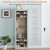 Whizmax Shoe Cabinet, Entryway Shoe Storage Cabinet with Coat Rack, 15 Cubbies and 5 Hooks, Freestanding Tall Shoe Organizer Cabinet for Hallway, Gray - image 3 of 4