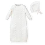 Hope & Henry Baby Sweater Gown and Bonnet Set