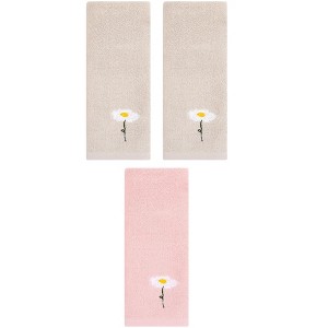 REGALWOVEN 3 Pack Floral Pattern Cotton Soft Absorbent Decorative Hand Towels 13" x 30" - 1 of 4