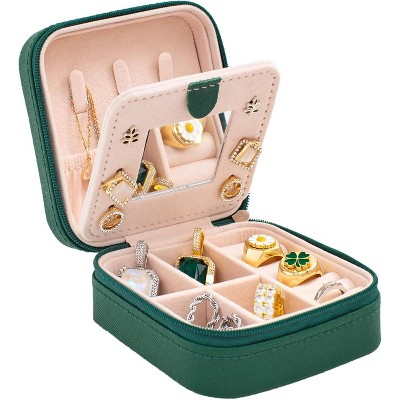 Travel jewelry box Travel Jewelry Organizer Small box Gift for Girls Women with Mirror