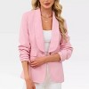 Women's Blazer Front Button Lapel Collar Suit Jackets with Faux Flap Pockets Long Sleeve Open Front Business Casual Blazer Office Outifts - 3 of 4