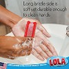 LOLA Products Classic Hand & Nail Brush, 2 Sided - Soft & Stiff, Long-Lasting, Comfortable No-Slip Grip, Cleans Hands & Fingernails, Red, 3 Pack - 4 of 4