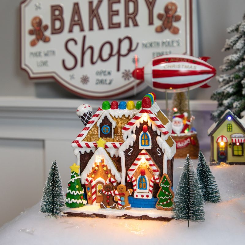 Northlight 7" LED Lighted Gingerbread Christmas Candy House Village Display, 2 of 7