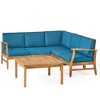 Infurnic Patio Seating Sets Modern Outdoor Furniture Set Featuring Unique Design,Perfect for Gardens, Living Spaces, Blue, 26"*28"*32.75" - 2 of 4