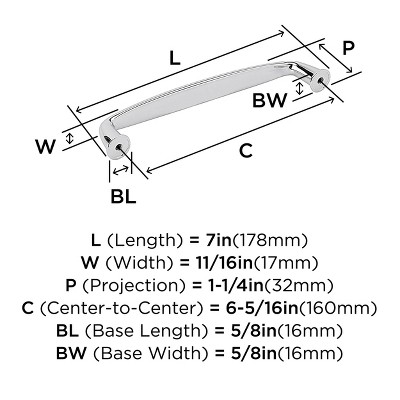 Polished Chrome 6-5/16" Cabinet Drawer Pull with Mounting Hardware