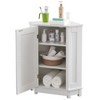 TIRAMISUBEST White Bathroom Cabinet Triangle Corner Storage Cabinet with Adjustable Shelf Modern Style MDF Board - 4 of 4