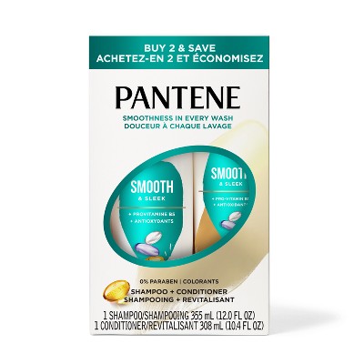 Pantene Pro-V Smooth & Sleek Shampoo and Conditioner Bundle Pack - 22.4 fl oz