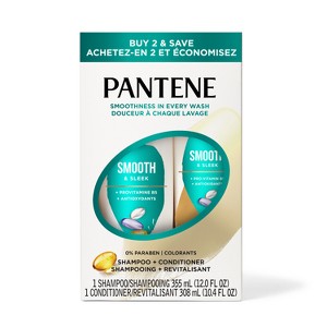 Pantene Pro-V Smooth & Sleek Shampoo and Conditioner Bundle Pack - 22.4 fl oz - 1 of 4