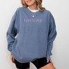 Simply Sage Market Embroidered Born To Yap Garment Dyed Sweatshirt - 2 of 4