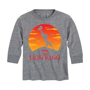 Boys' Disney Baby Simba at Pride Rock Long Sleeve Graphic T-Shirt - Athletic Heather - 3T - 1 of 4