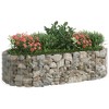 vidaXL Galvanized Iron Arched Gabion Basket, Decorative and Sound-Insulating Garden Barrier with Durable Construction and Wide Application, Silver - 3 of 4