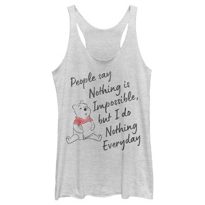 Women's Winnie the Pooh I Do Nothing Everyday Racerback Tank Top - 1 of 4