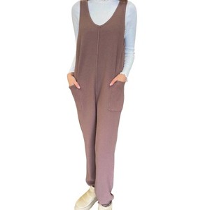 Women's Textured Sweater Jumpsuit - AnnieWear - 1 of 2